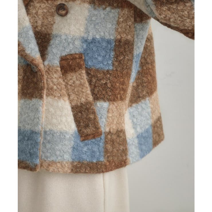 【S-LL/無地・チェック柄】プードルボア ショートコート | Couture brooch | 詳細画像48 