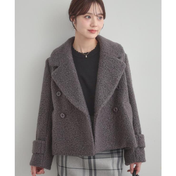 【S-LL/無地・チェック柄】プードルボア ショートコート | Couture brooch | 詳細画像19 