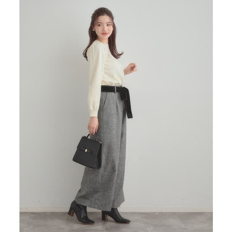 【着映え】ハートドットラメ刺繍ニット | Couture brooch | 詳細画像3 