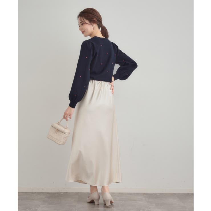 【着映え】ハートドットラメ刺繍ニット | Couture brooch | 詳細画像29 