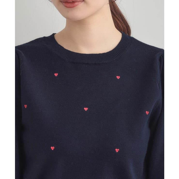 【着映え】ハートドットラメ刺繍ニット | Couture brooch | 詳細画像43 