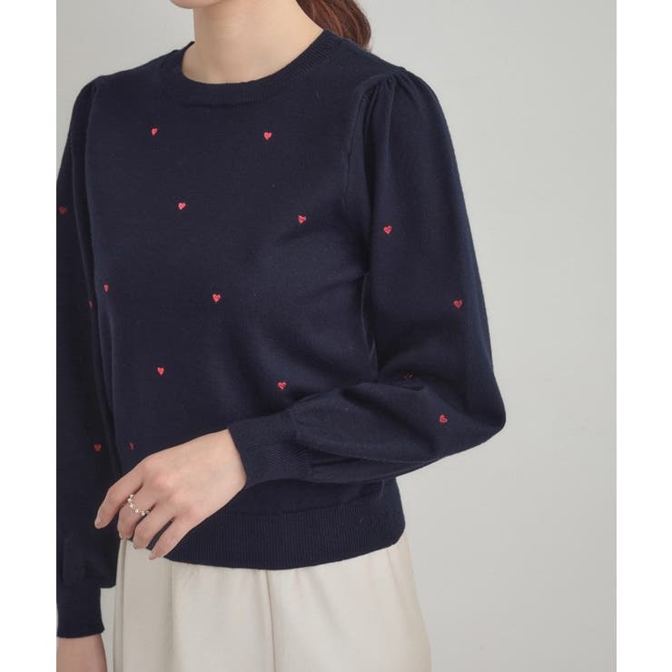 【着映え】ハートドットラメ刺繍ニット | Couture brooch | 詳細画像44 