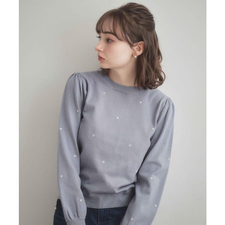 【着映え】ハートドットラメ刺繍ニット | Couture brooch | 詳細画像21 