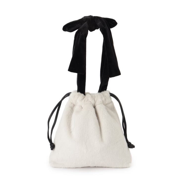 ベロアリボンフェイクファートートバッグ | Couture brooch | 詳細画像1 