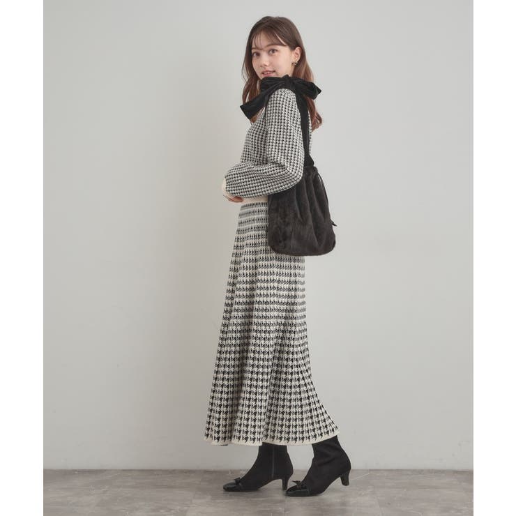 ベロアリボンフェイクファートートバッグ | Couture brooch | 詳細画像16 