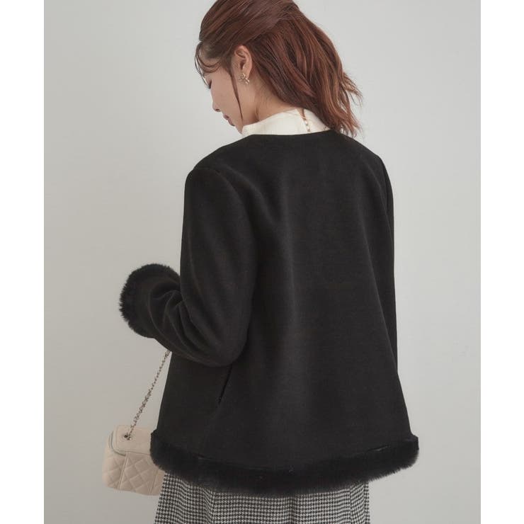 【大人レディ・フェイクファー取り外し可能】ケープ風ショートコート | Couture brooch | 詳細画像25 