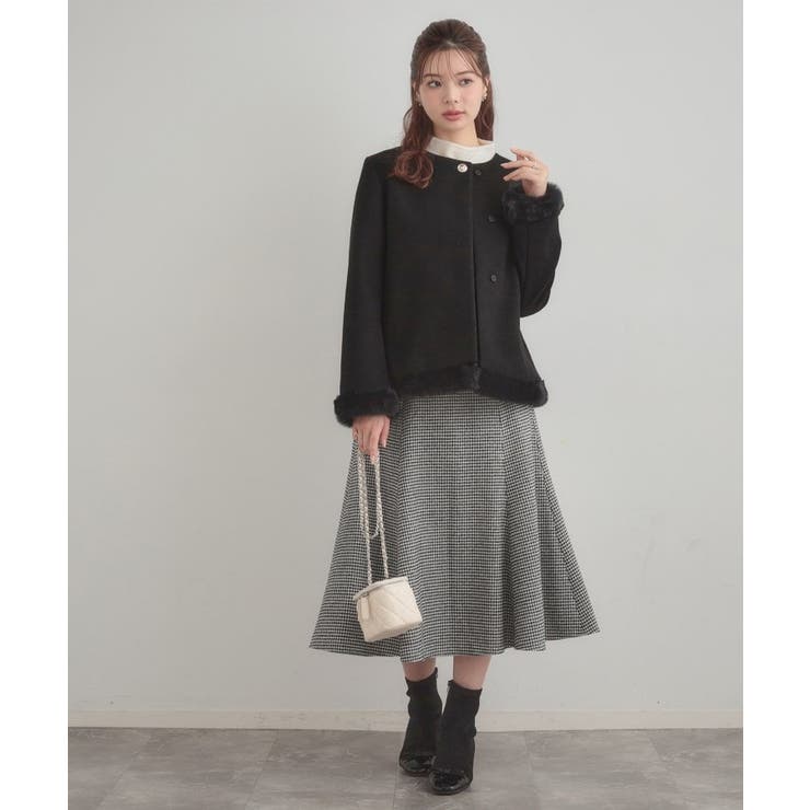 【大人レディ・フェイクファー取り外し可能】ケープ風ショートコート | Couture brooch | 詳細画像18 