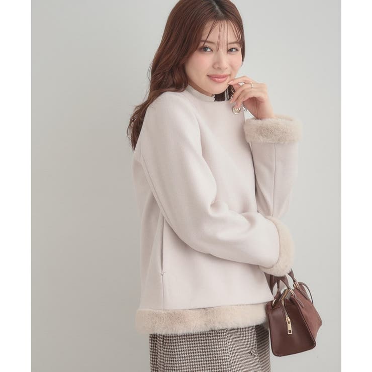 【大人レディ・フェイクファー取り外し可能】ケープ風ショートコート | Couture brooch | 詳細画像7 