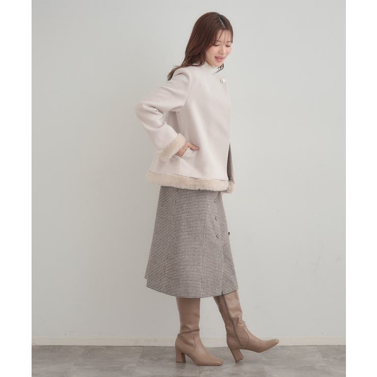 【大人レディ・フェイクファー取り外し可能】ケープ風ショートコート | Couture brooch | 詳細画像2 