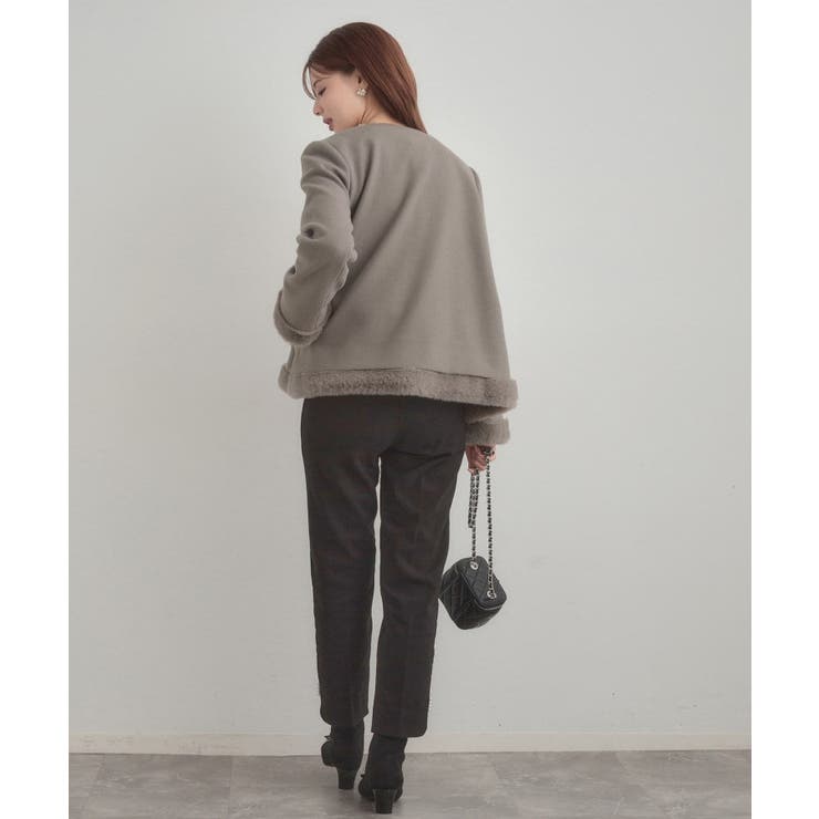 【大人レディ・フェイクファー取り外し可能】ケープ風ショートコート | Couture brooch | 詳細画像36 