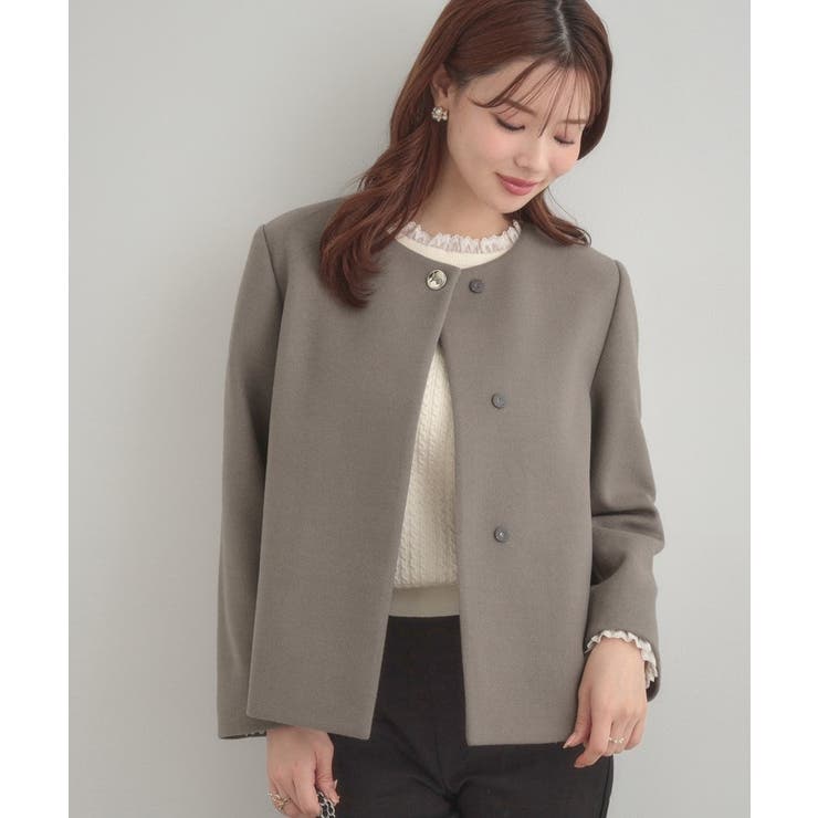 【大人レディ・フェイクファー取り外し可能】ケープ風ショートコート | Couture brooch | 詳細画像41 