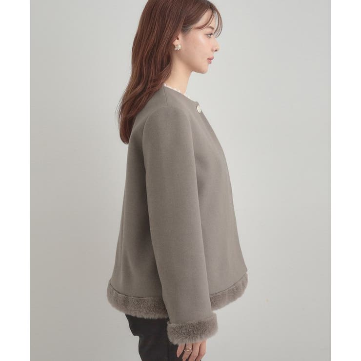 【大人レディ・フェイクファー取り外し可能】ケープ風ショートコート | Couture brooch | 詳細画像50 