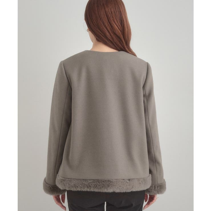 【大人レディ・フェイクファー取り外し可能】ケープ風ショートコート | Couture brooch | 詳細画像51 