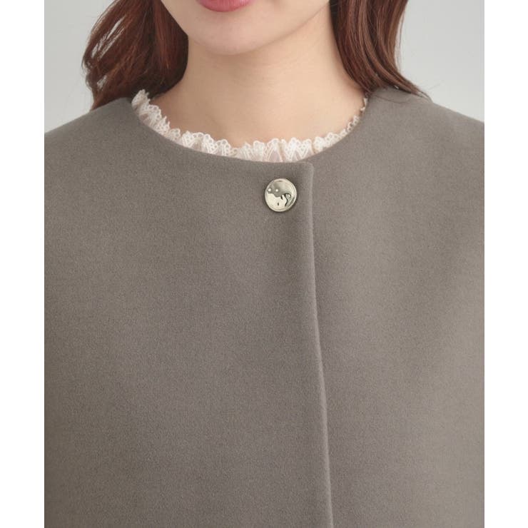 【大人レディ・フェイクファー取り外し可能】ケープ風ショートコート | Couture brooch | 詳細画像53 