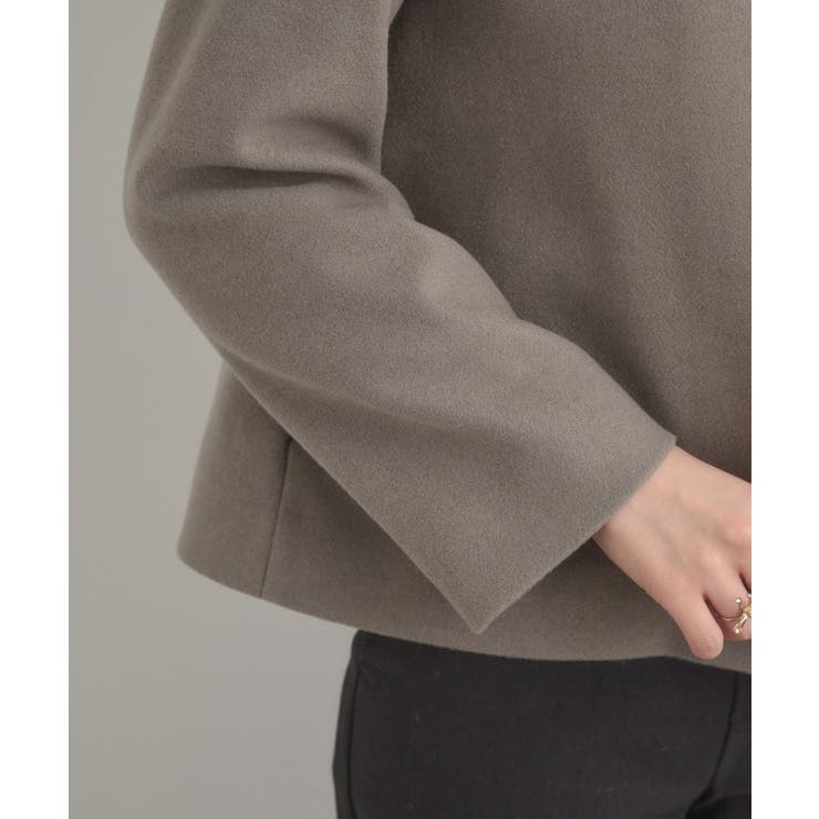 【大人レディ・フェイクファー取り外し可能】ケープ風ショートコート | Couture brooch | 詳細画像55 