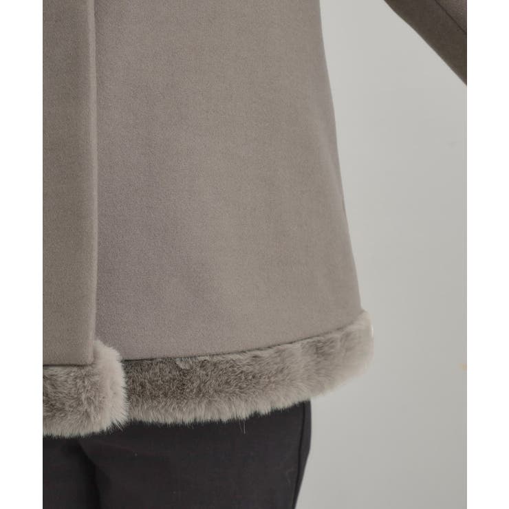 【大人レディ・フェイクファー取り外し可能】ケープ風ショートコート | Couture brooch | 詳細画像57 