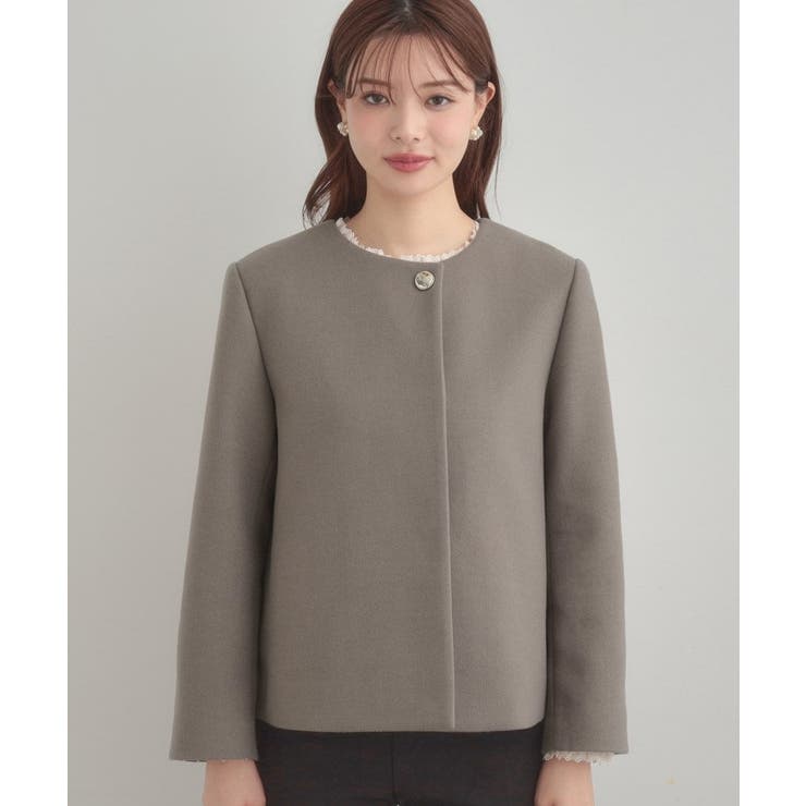 【大人レディ・フェイクファー取り外し可能】ケープ風ショートコート | Couture brooch | 詳細画像52 