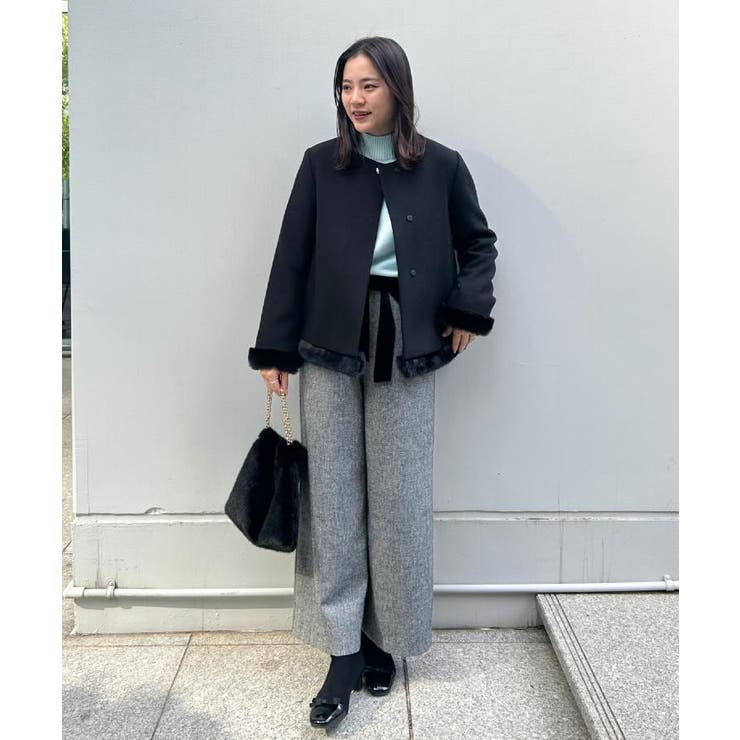 【大人レディ・フェイクファー取り外し可能】ケープ風ショートコート | Couture brooch | 詳細画像30 