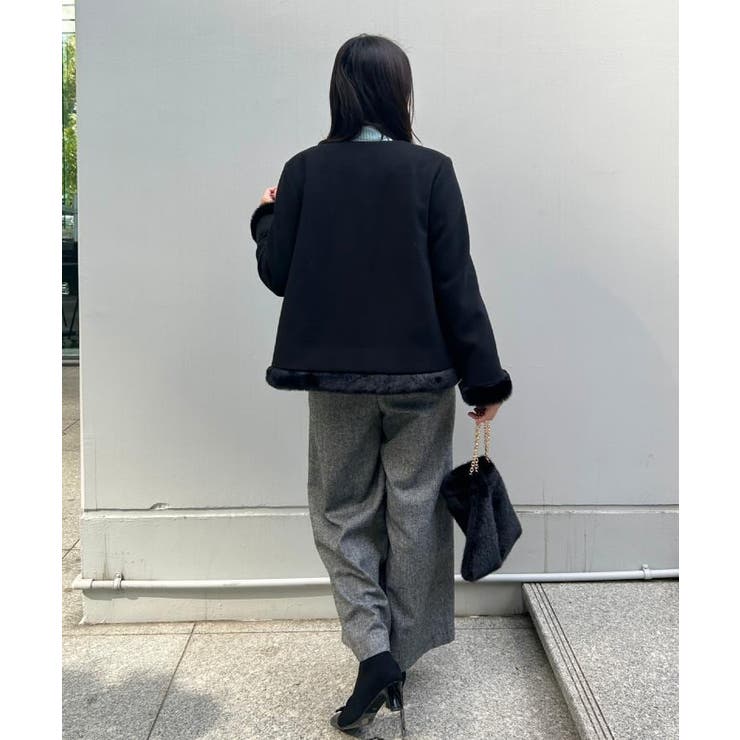 【大人レディ・フェイクファー取り外し可能】ケープ風ショートコート | Couture brooch | 詳細画像32 