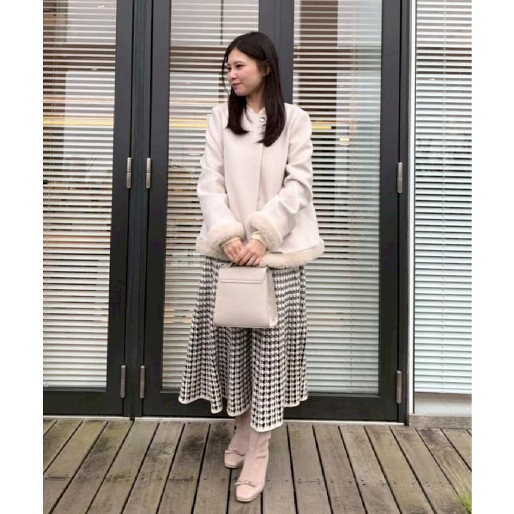 【大人レディ・フェイクファー取り外し可能】ケープ風ショートコート | Couture brooch | 詳細画像14 