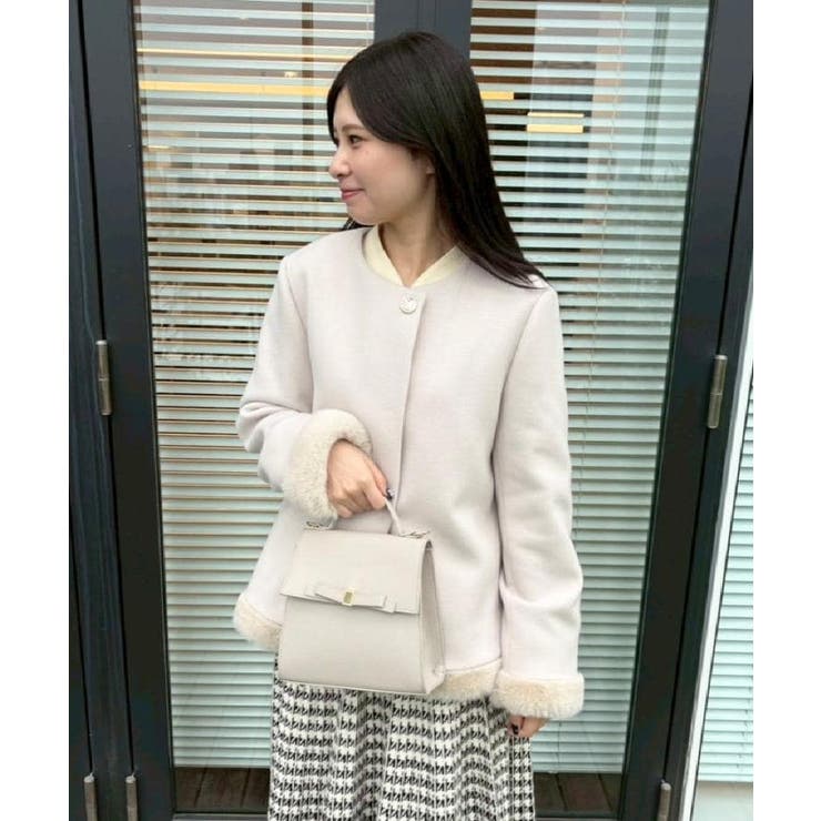 【大人レディ・フェイクファー取り外し可能】ケープ風ショートコート | Couture brooch | 詳細画像17 