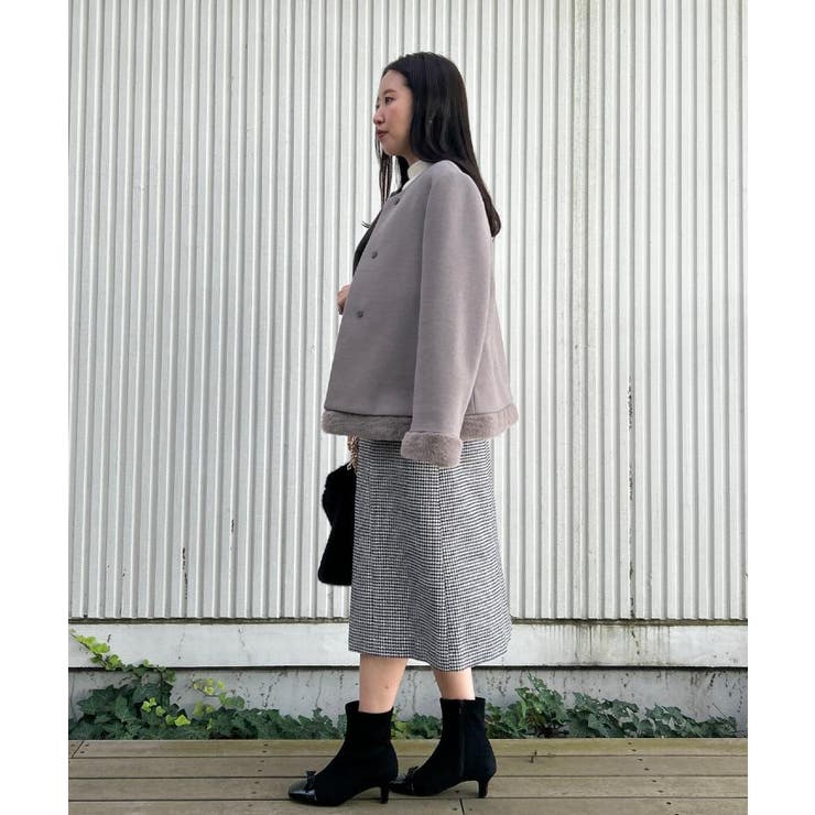 【大人レディ・フェイクファー取り外し可能】ケープ風ショートコート | Couture brooch | 詳細画像43 