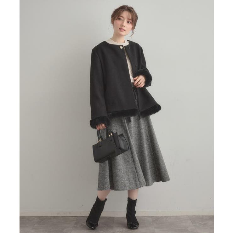 【大人レディ・フェイクファー取り外し可能】ケープ風ショートコート | Couture brooch | 詳細画像27 