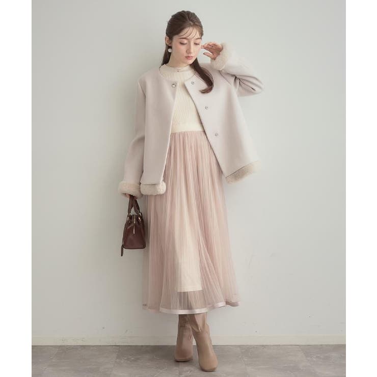 【大人レディ・フェイクファー取り外し可能】ケープ風ショートコート | Couture brooch | 詳細画像11 