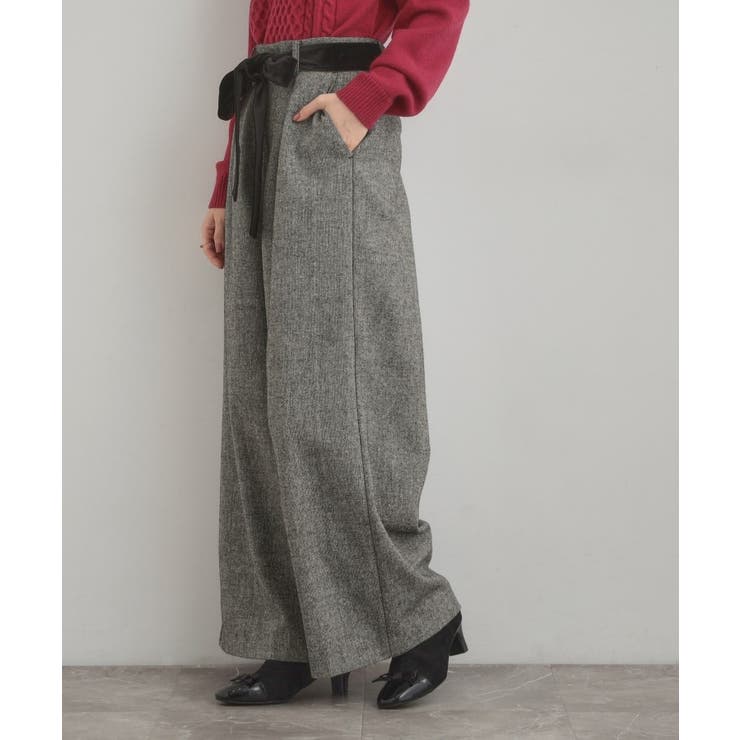 【上品華やか・通勤】ラメツイード ワイドパンツ | Couture brooch | 詳細画像7 