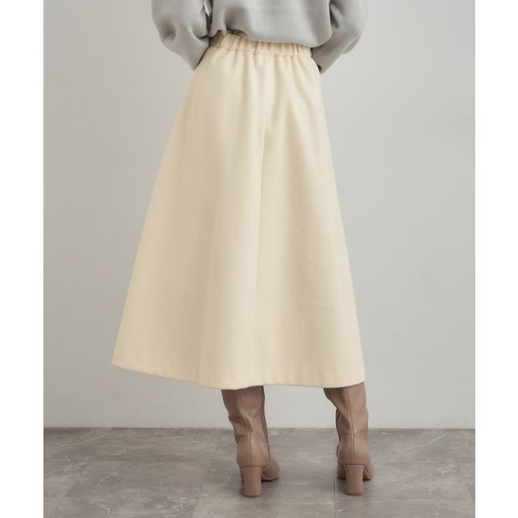 【通勤/金ボタン】フェイクウール ポンチスカート | Couture brooch | 詳細画像6 