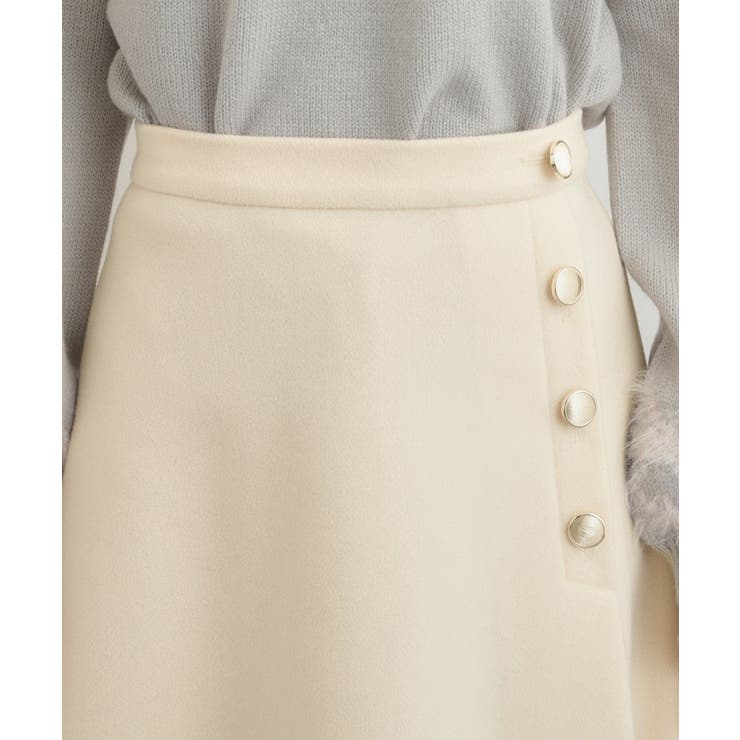 【通勤/金ボタン】フェイクウール ポンチスカート | Couture brooch | 詳細画像40 