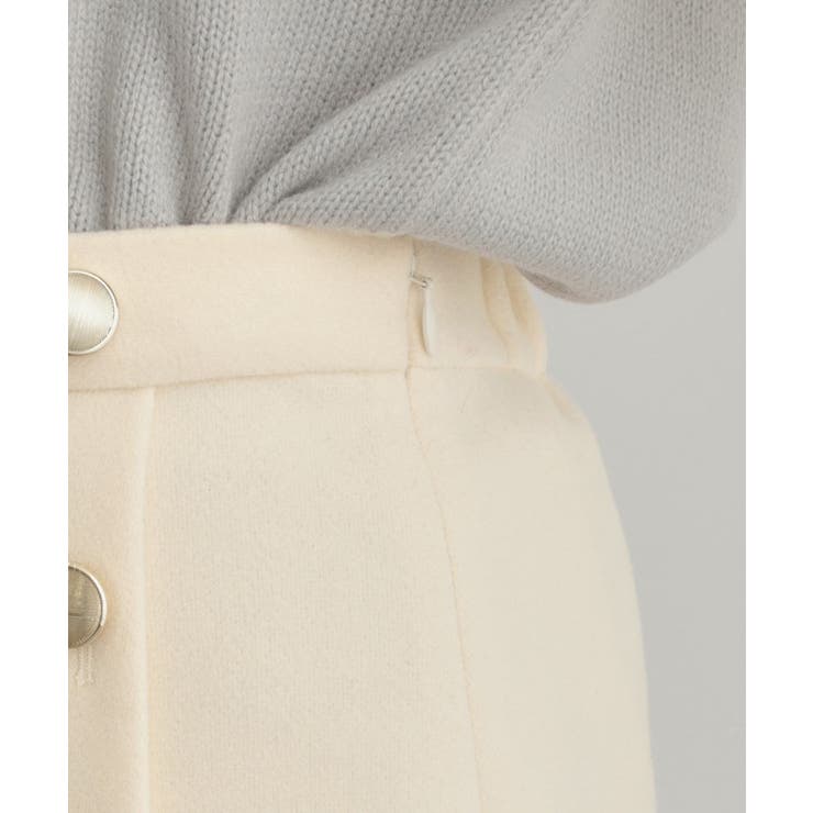 【通勤/金ボタン】フェイクウール ポンチスカート | Couture brooch | 詳細画像42 