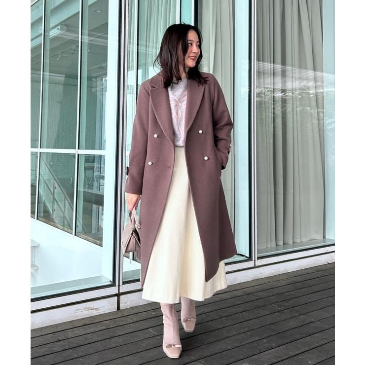 【通勤/金ボタン】フェイクウール ポンチスカート | Couture brooch | 詳細画像10 