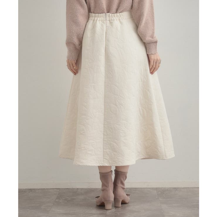 【洗える】リーフジャカード フレアスカート | Couture brooch | 詳細画像25 