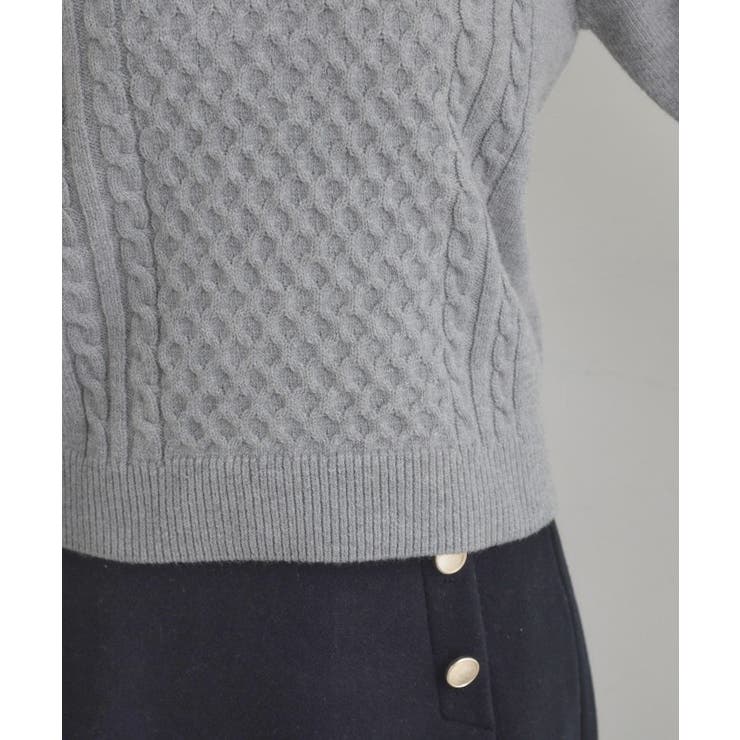 【きれいめ】パール調デザイン アラン柄ニット | Couture brooch | 詳細画像45 