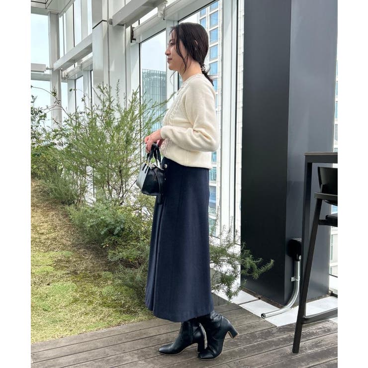 【きれいめ】パール調デザイン アラン柄ニット | Couture brooch | 詳細画像12 