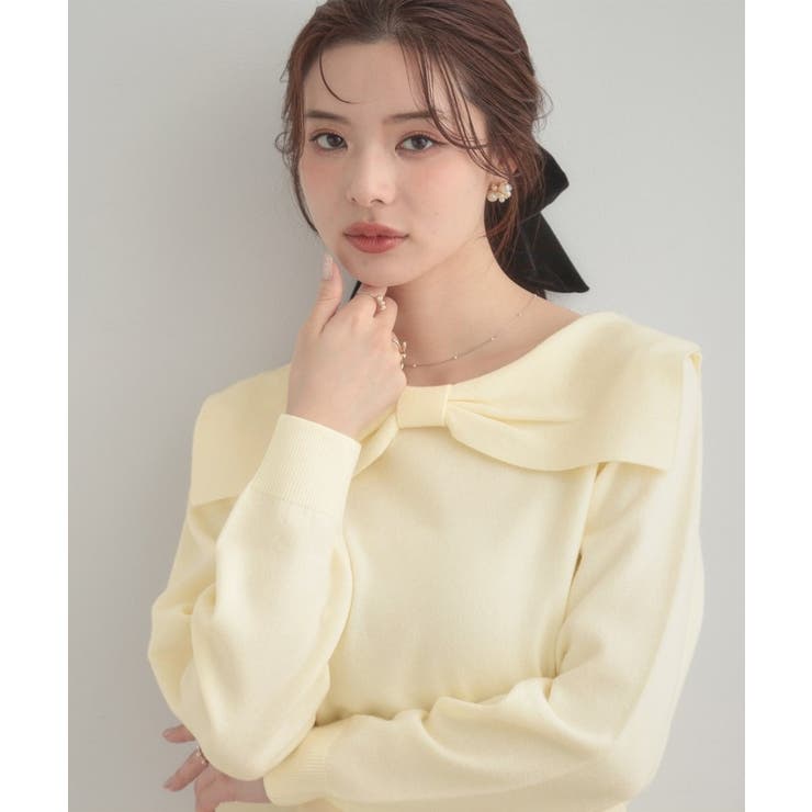 【着映え】リボンカラー デザインニット | Couture brooch | 詳細画像6 