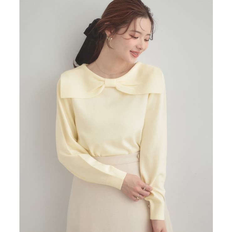 【着映え】リボンカラー デザインニット | Couture brooch | 詳細画像4 