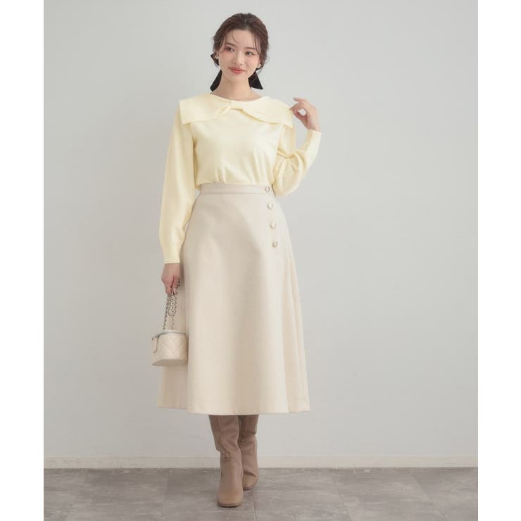 【着映え】リボンカラー デザインニット | Couture brooch | 詳細画像1 