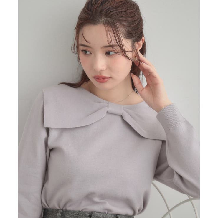 【着映え】リボンカラー デザインニット | Couture brooch | 詳細画像15 