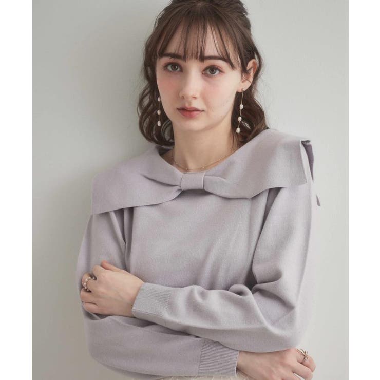 【着映え】リボンカラー デザインニット | Couture brooch | 詳細画像20 