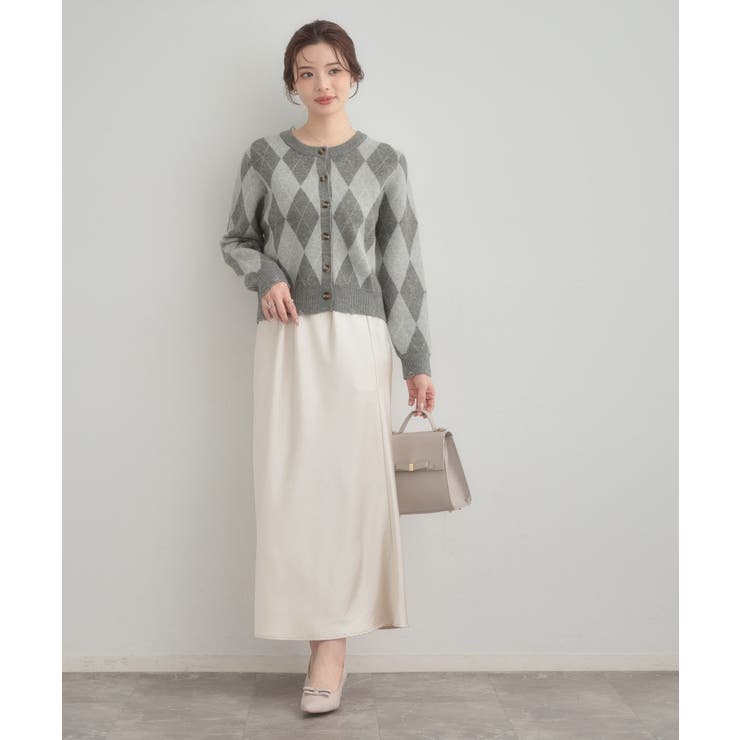 アーガイルニットカーディガン | Couture brooch | 詳細画像4 