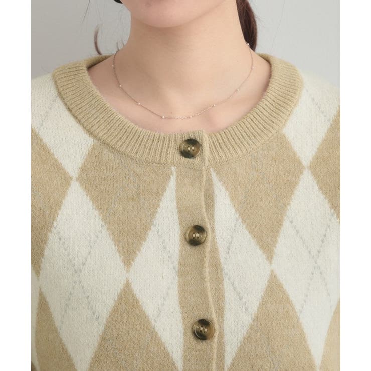 アーガイルニットカーディガン | Couture brooch | 詳細画像18 