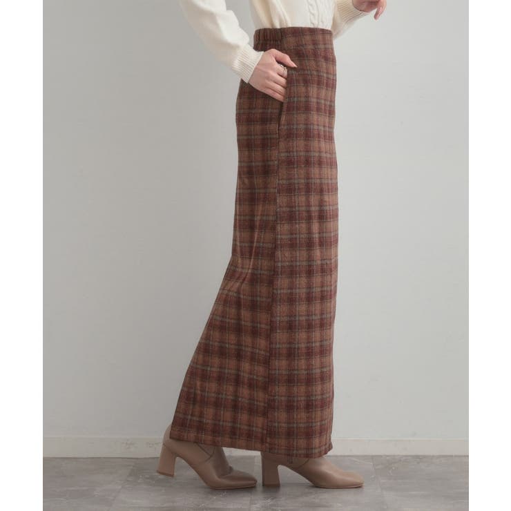 シャギーチェックIラインスカート | Couture brooch | 詳細画像2 