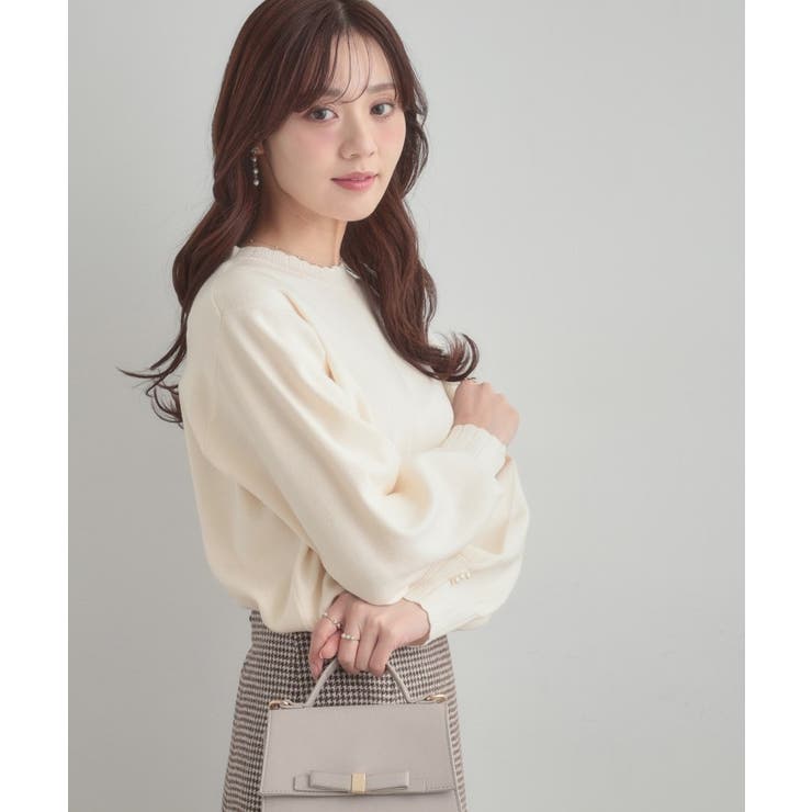 【洗える/スカラデザイン】パフスリーブ ニット | Couture brooch | 詳細画像5 