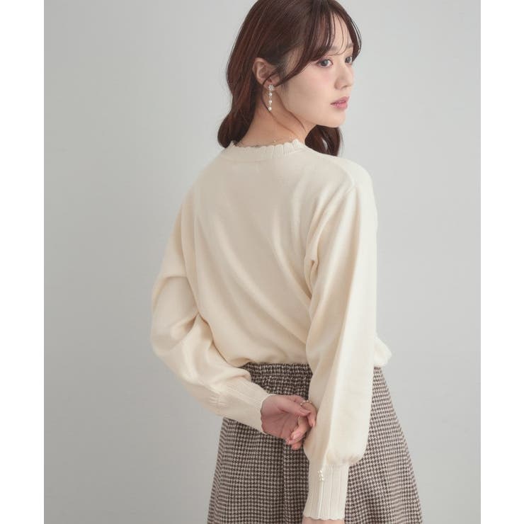 【洗える/スカラデザイン】パフスリーブ ニット | Couture brooch | 詳細画像6 