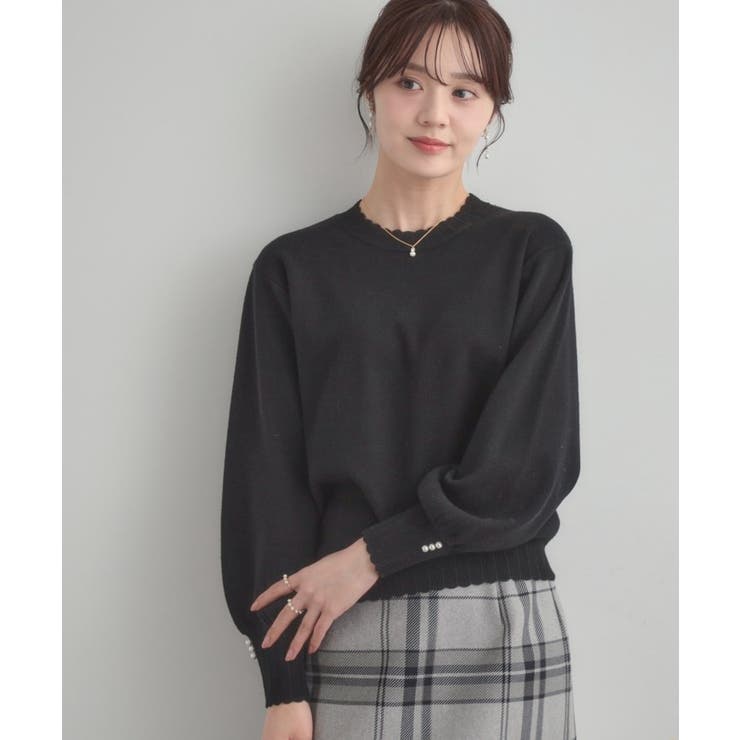 【洗える/スカラデザイン】パフスリーブ ニット | Couture brooch | 詳細画像14 