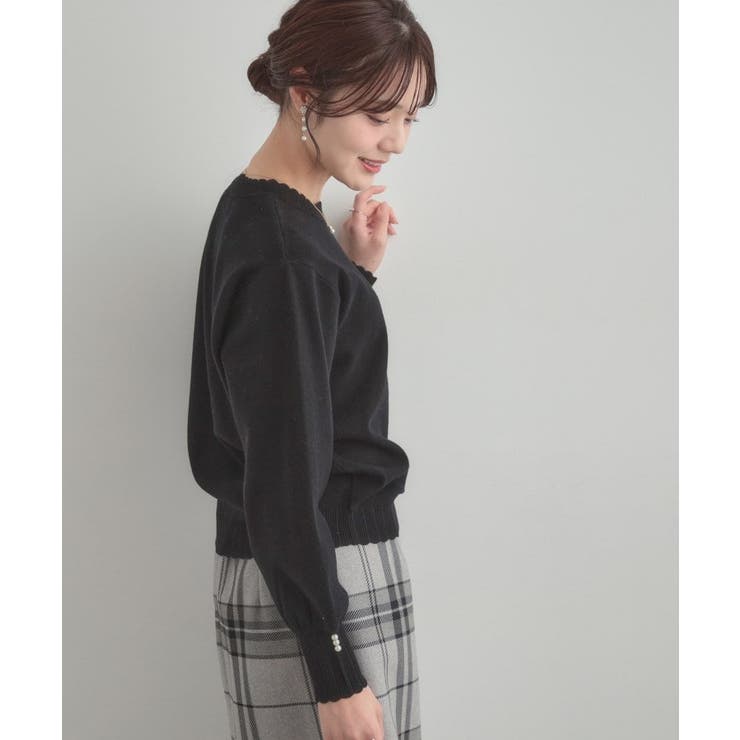 【洗える/スカラデザイン】パフスリーブ ニット | Couture brooch | 詳細画像16 