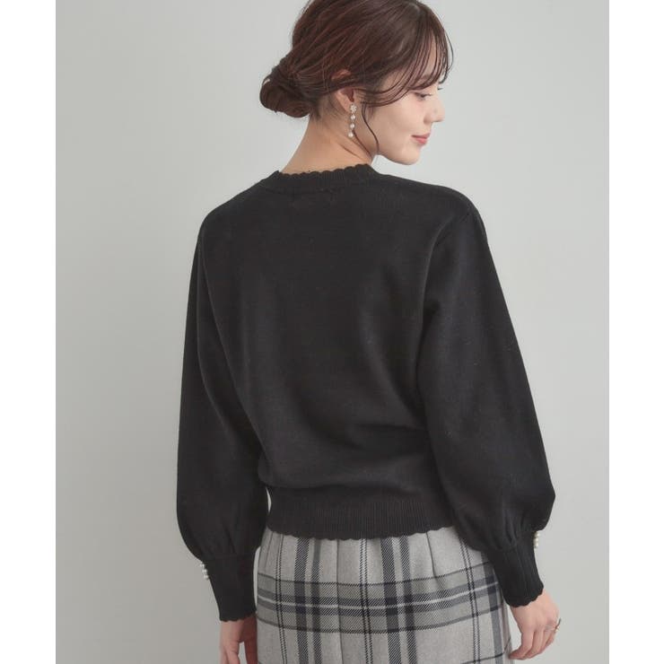 【洗える/スカラデザイン】パフスリーブ ニット | Couture brooch | 詳細画像17 