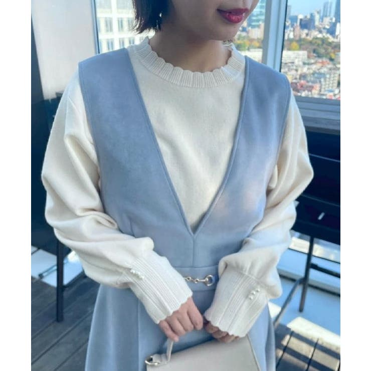 【洗える/スカラデザイン】パフスリーブ ニット | Couture brooch | 詳細画像9 